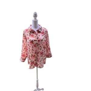 Kim Rogers Women Long Sleeve Button Top Extra Large Lagenlook Fairy Romantic